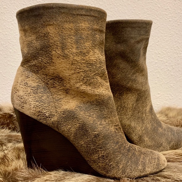 Michael Kors Crinkle Leather Wedge Booties - Picture 3 of 4
